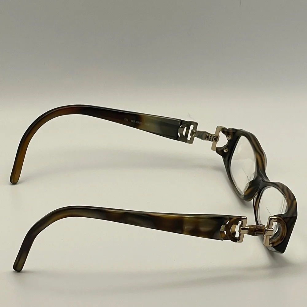 Vintage Gucci GG 3009 SVF Tortoise Horsebit Eyeglass Frames Made in Italy Authen - Picture 2 of 15